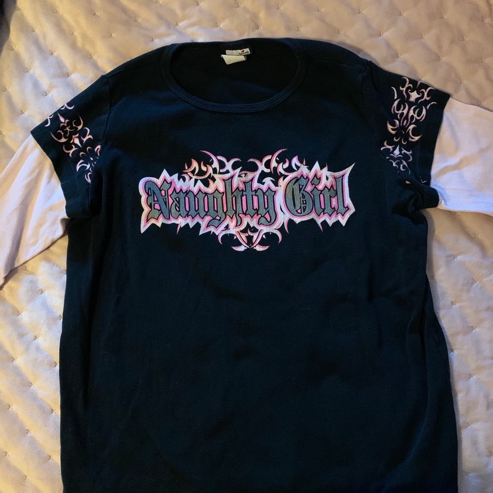 Early 2000s Y2K “Naughty Girl” long sleeve shirt